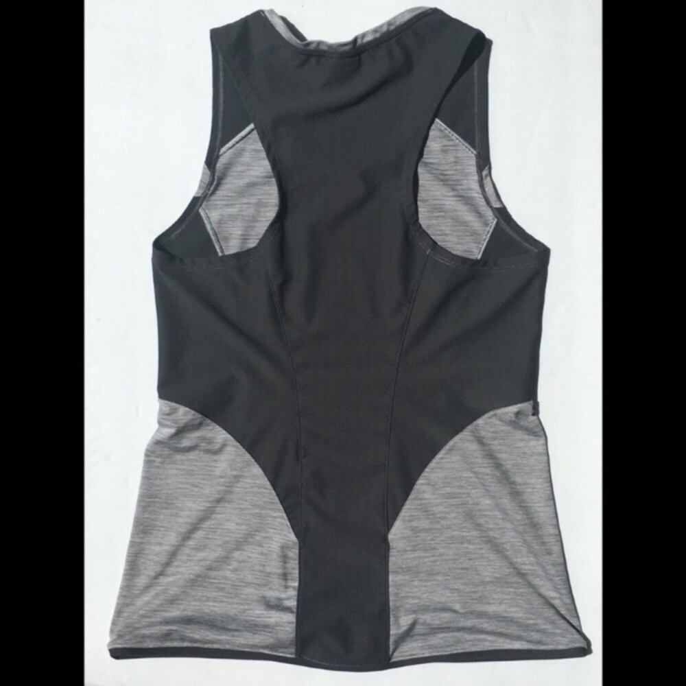 Second Skin Tank Top Gray Colorblock Racerback Mesh Small - Picture 3 of 8